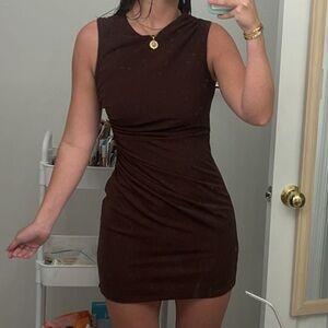 Zara Brown Sleeveless Dress